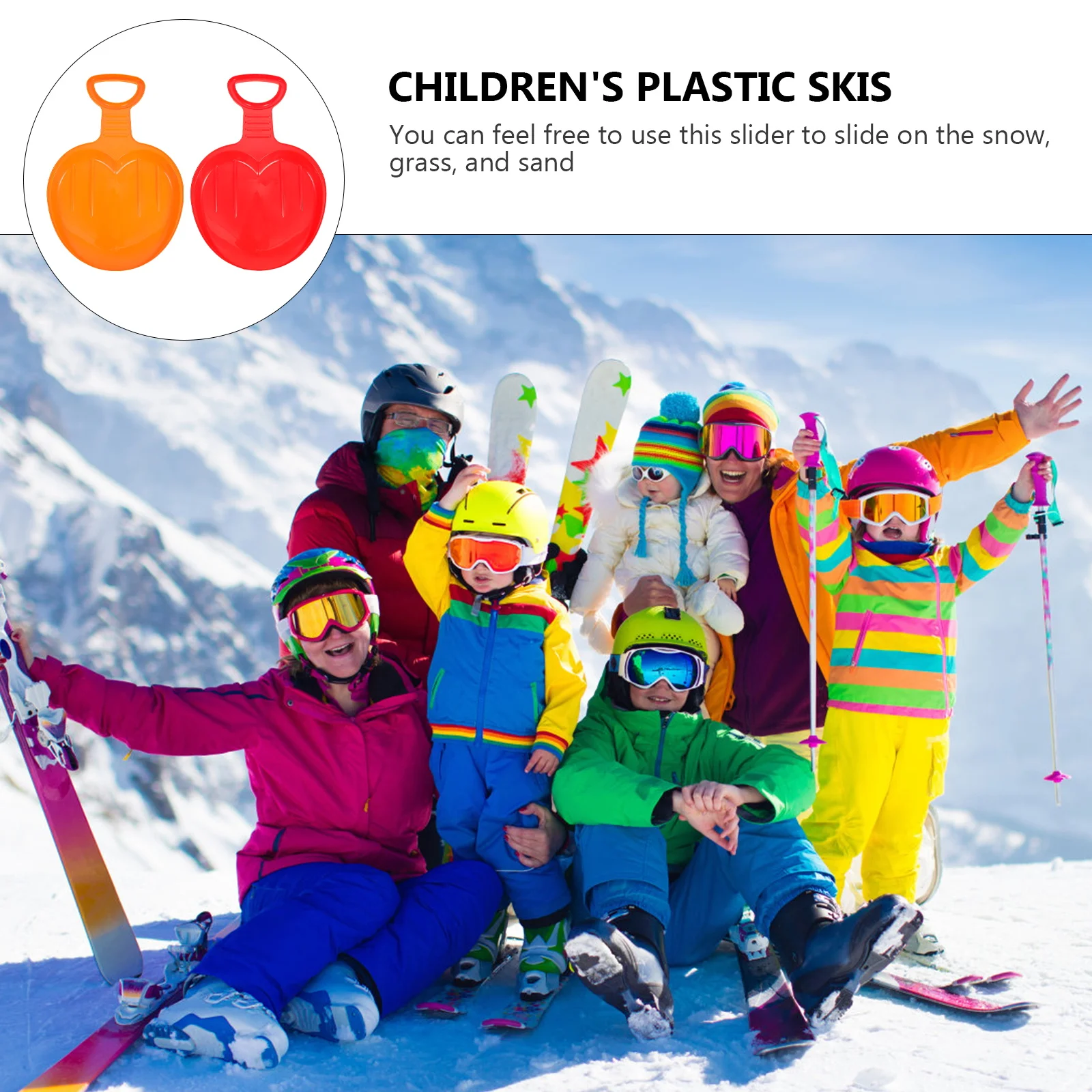 

2pcs Snowboard Toys for Kids Adults Durable Lightweight Sleds with Handles Non-Slip Control Outdoor Grass Sand Sliding Sport