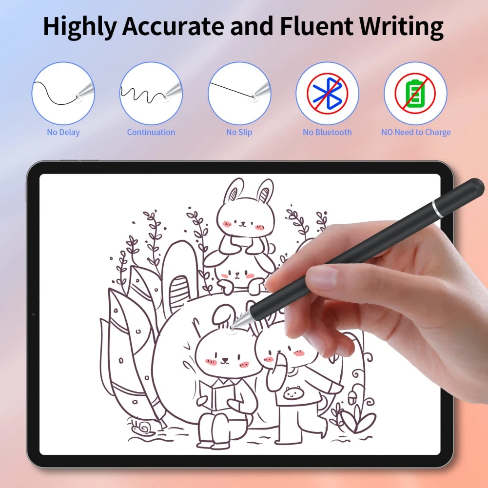 Ручка-стилус для сенсорного экрана для Ipad, универсальная для iPhone/Ipad Pro/Mini/Air/Android, бесплатная зарядка, емкостная ручка с одной головкой
