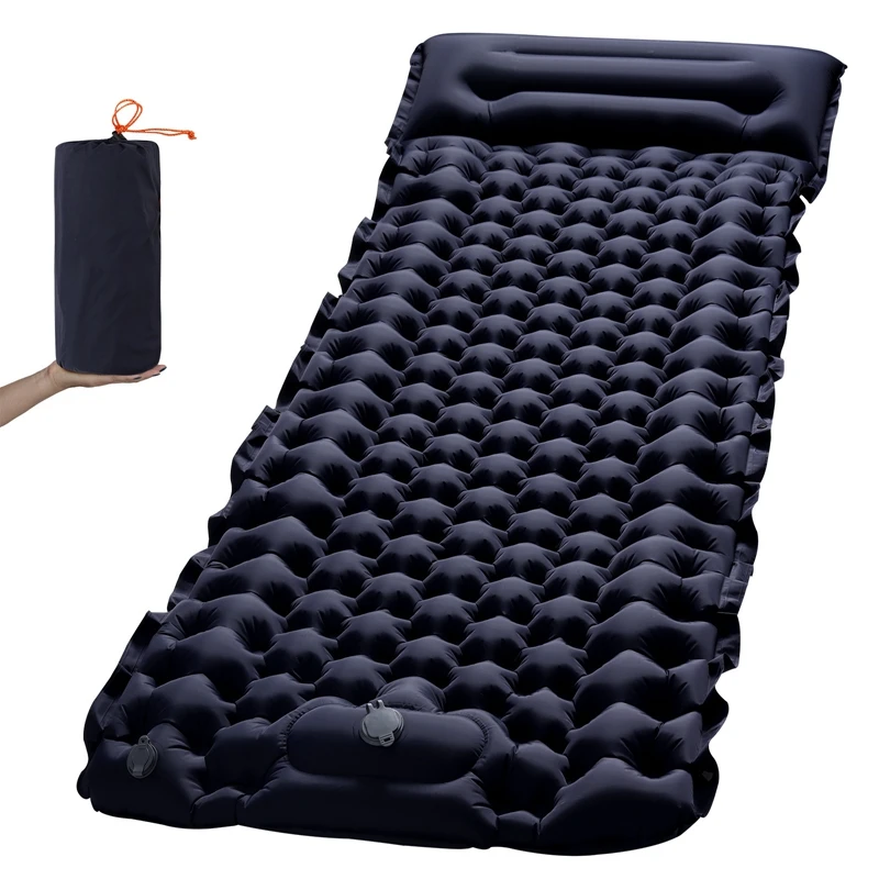 Tpu Foot Step Air Mattress, Camping Waterproof Moisture-Proof Pad Single Person Sleeping Pad, Lengthened, Widened, 8cm Thickness