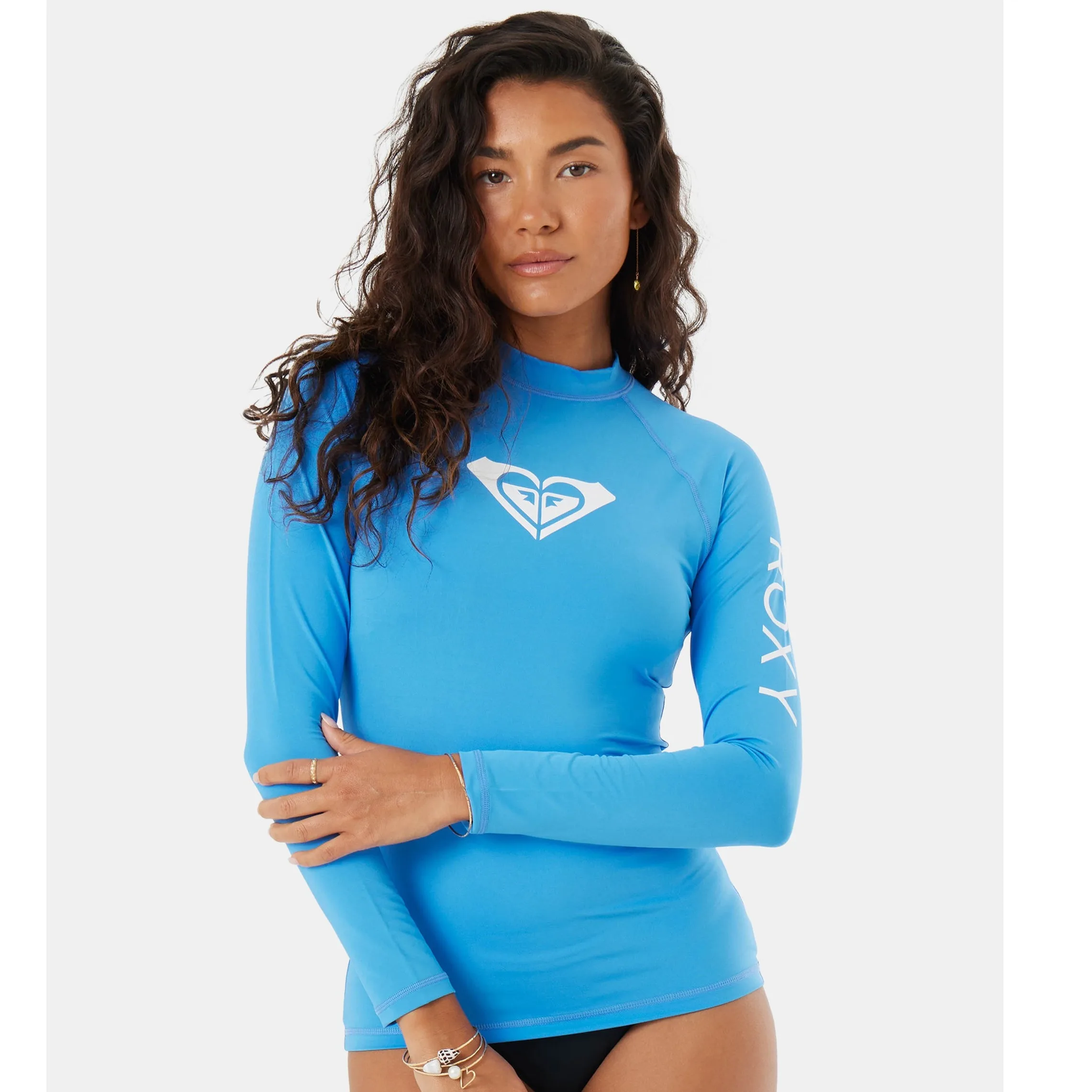 ROXY Cseta deportiva de manga larga con cuello alto para mujer, para natación, surf, UPF50+, ultrara, de secado rápido...