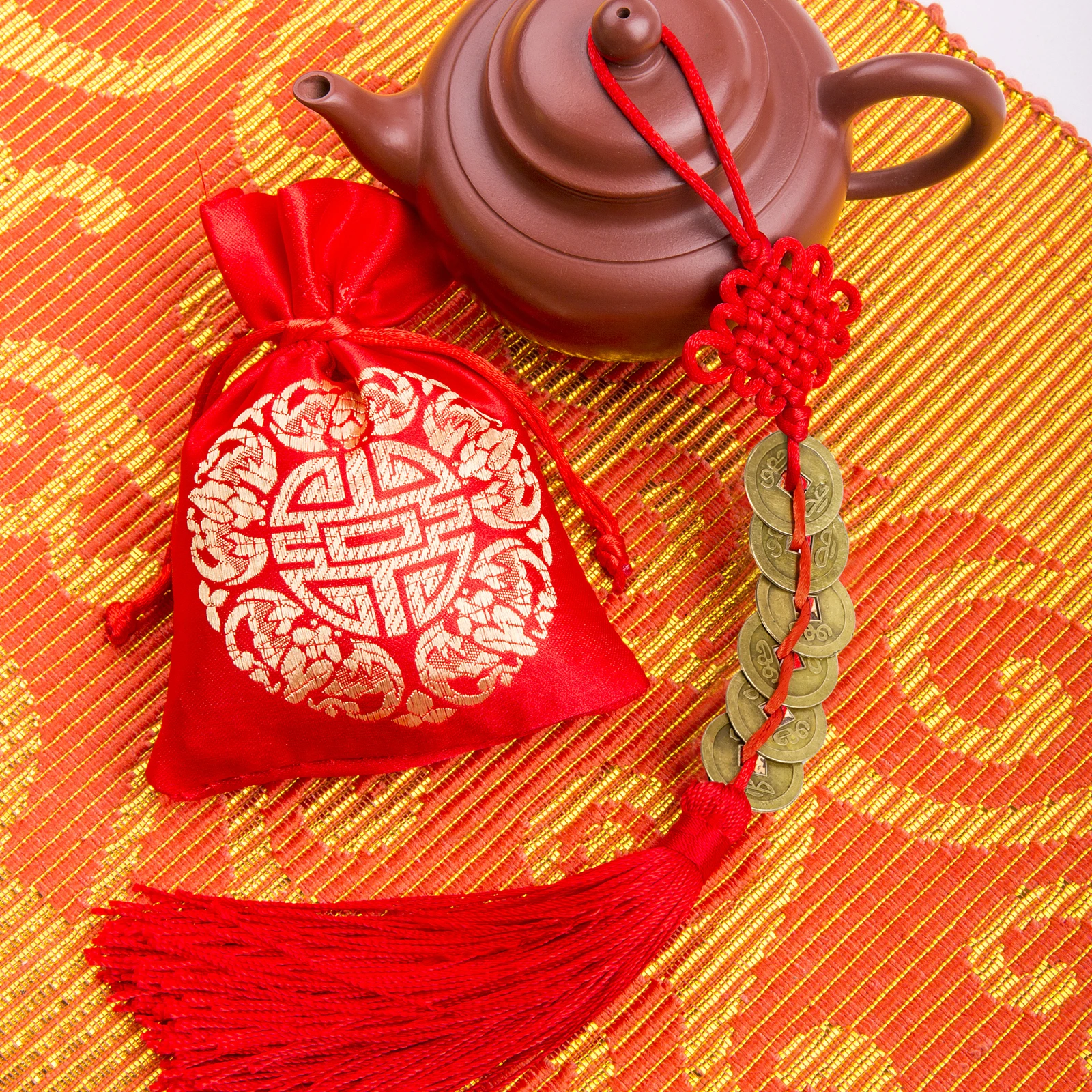 ديكور منزل محظوظ عتيق من فنغ شوي ، عملة قديمة ، عقدة فينغ شوي ، عقدة صينية ، حظ سعيد ، ثروة ، نجاح ، 5 أو 6 عملات نحاسية