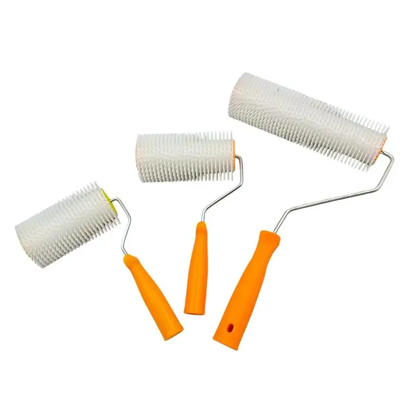 1PC 10/16/24CM Defoaming Drum Brush Spike Roller Latex Floor Self Compound Roller Leveling Screed Spiked Roller Paint Brush Roll