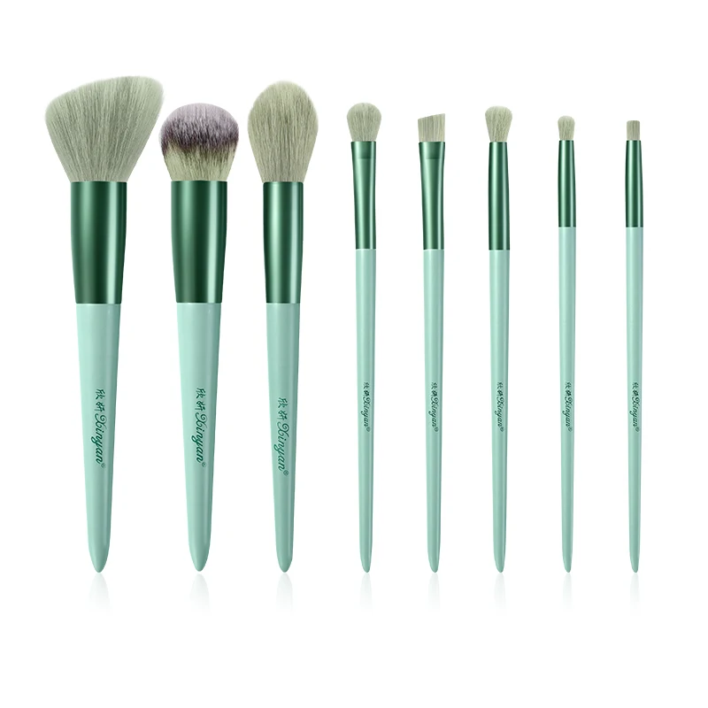 Xinyan Groene Make-Up Kwasten Set Met Tas Blush Oogschaduw Concealer Cosmetica Make-Up Poeder Foundation Schoonheid Кисти Для Макияжа