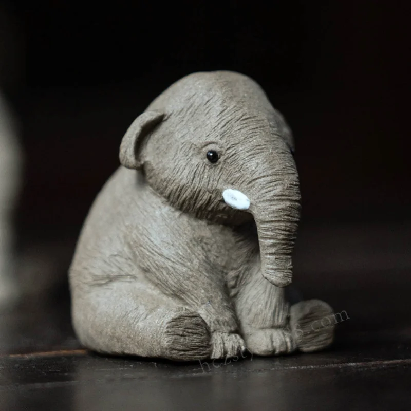 

Elephant Figurines Handmades Teas Pet Decorations Teas Ceremony Collection Desktops Ornament for Teas Enthusiasts Lover