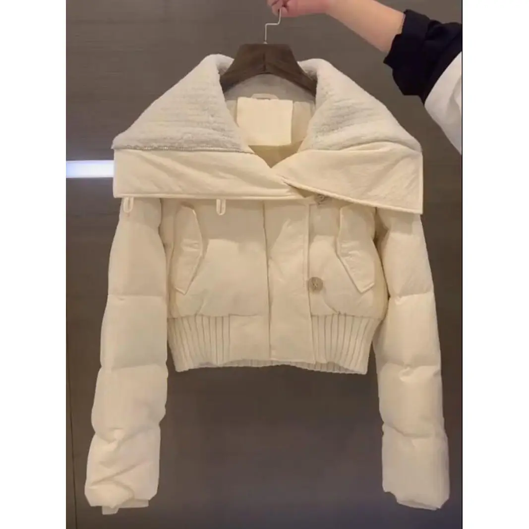 سترة قطن 2025 ملابس قطنية جديدة للنساء شتوية قصيرة نمط فضفاض النسخة الكورية سترة قطنية سميكة #4