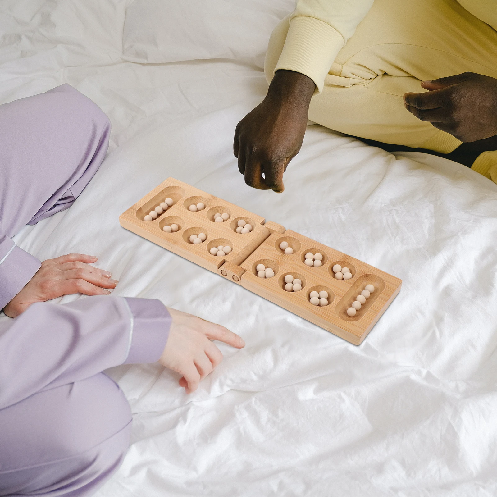 

Mancala Board Puzzle Chess African Kids Strategy Foldable Bamboo Toy Educational Montessori Wooden