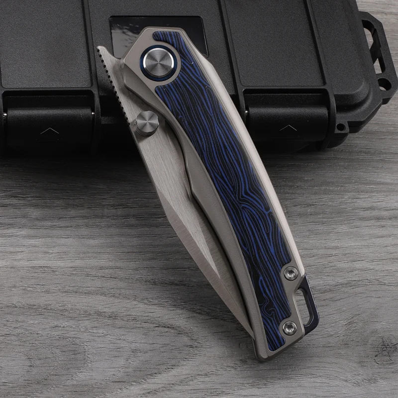 M390 Steel Titanium Alloy Handle Folding Knife Outdoor Camping Self-defense Portable Pocket ECD Sharp Survival Tool