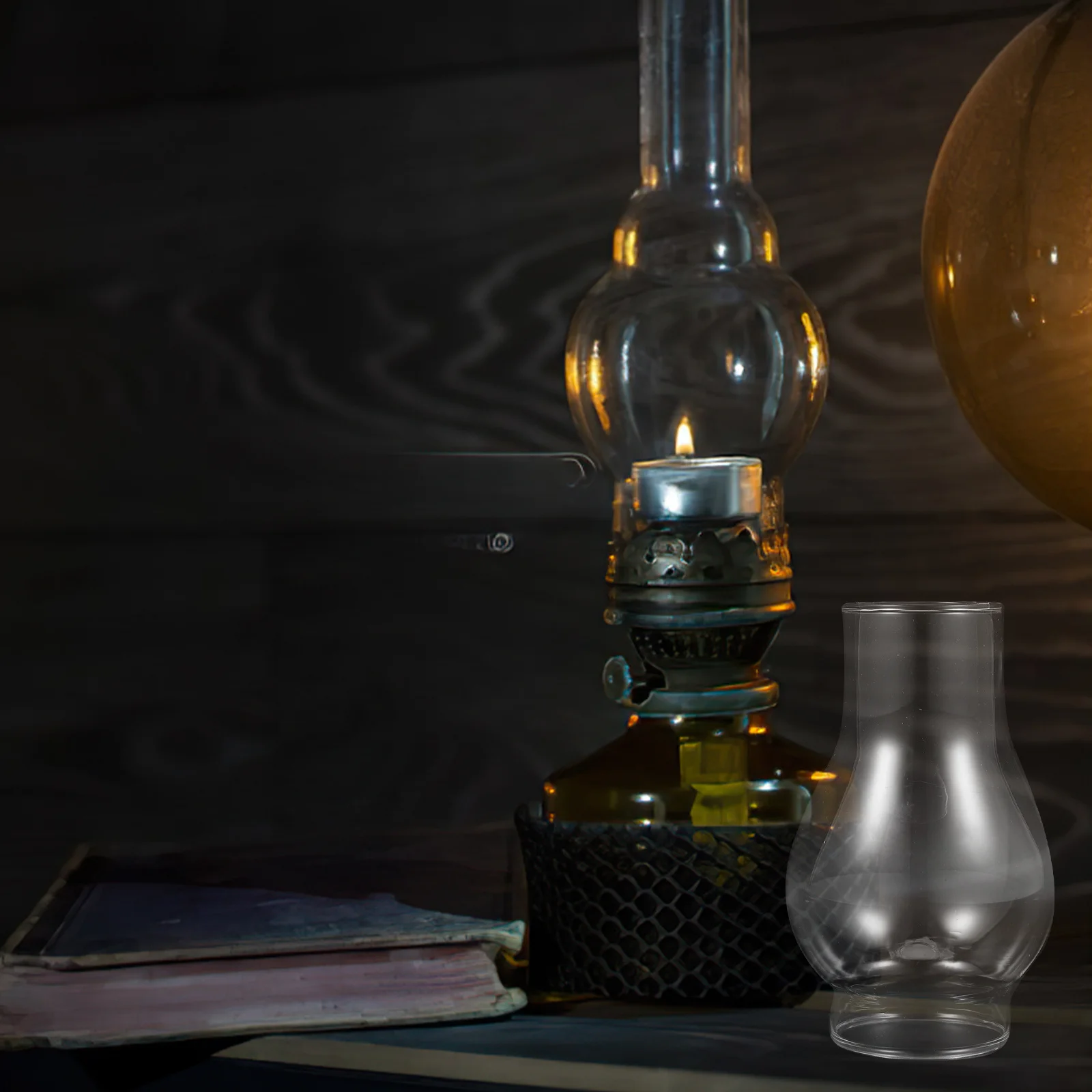 

Frosted Glass Lamp Chimney Replacement Vintage Oil Lamp Shade for Home Decor Outdoor Camping Windproof Flame Protection