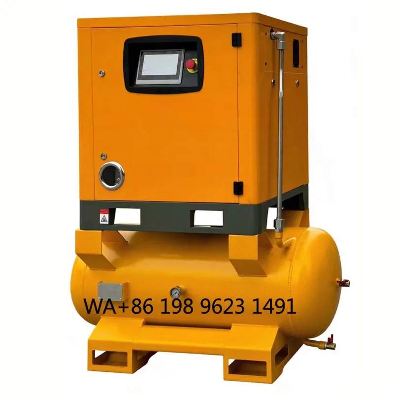 7.5KW 380V 3 Phase VSD Screw Air Compressor 150L Tank 8Bar Air Cooled Lubricated Industrial Stationary Compressor