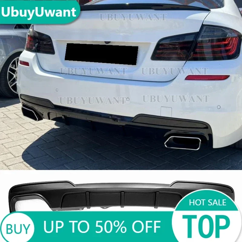 Carbon Fiber Printing Rear Bumper Diffuser Lower Spoiler For 2010 - 2016 BMW 5 Series F10 F11 M Sport 530i 530d 520i 535d 535i