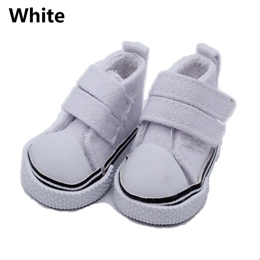 1 Pair Fashion Handmade Props High Top Plimsolls Denim Canvas Doll Shoes Toys Accessories Mini Sneakers
