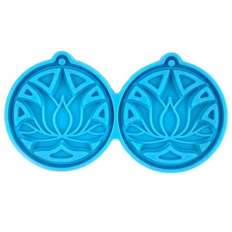 Shiny Glossy Silicone Resin Molds Lotus Shape Earrings Mold DIY Keychain Pendant Jewelry Epoxy Resin Crafting Molds F3MD