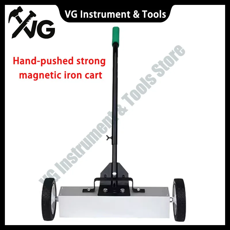 612mm Rolling Magnetic Sweeper with Wheels Push-Type Magnetic Pick Up Sweeper Large Magnet Pickup Lawn Telescoping Sweeper