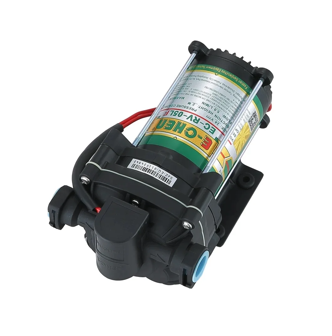 E-chen EC-RV-05LF RV Pump Water Delivery Pump 5L/Min Electric Diaphragm Pump 24V DC High Pressure Self-priming Water Pump 65PSI