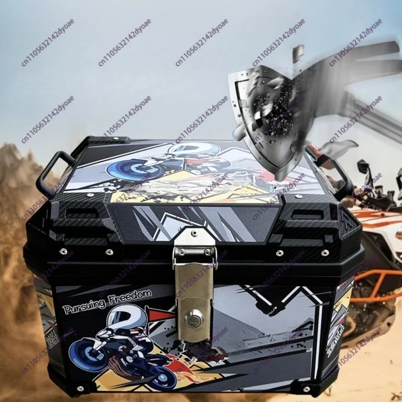 Aluminum Alloy Motorcycle Tail Box Universal Large Capacity Top Rear Luggage Tool Tail Box With Accessories