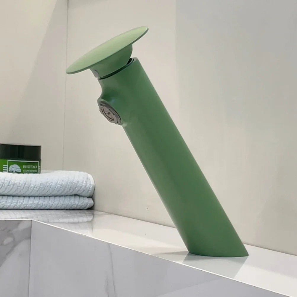 

Green Basin Faucet Brass Bathroom Sink Mixer Tap Anti Splash for Washbasin Vanity