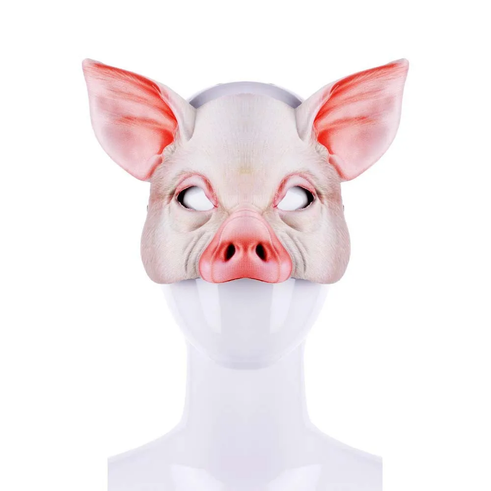 Máscaras de cabeza de cerdo, máscaras de Animales, Cosplay de Halloween, utilería para fiesta de carnaval, máscara de cabeza de cerdo, cubierta facial, Cosplay de cerdo