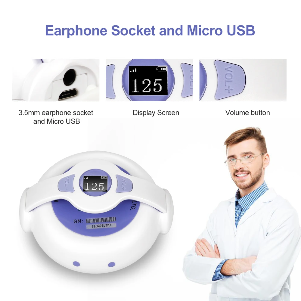 Home Use App New Wireless Fetal Baby Heartbeat Professional Baby Fetal for Cycle view 3