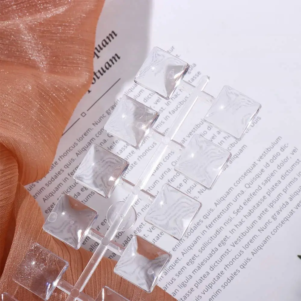 DIYフラットバックハート型オーバルスクエアアクリルクリアネイルカラーカードネイルツールカラーショーケースネイルカラーディスプレイ