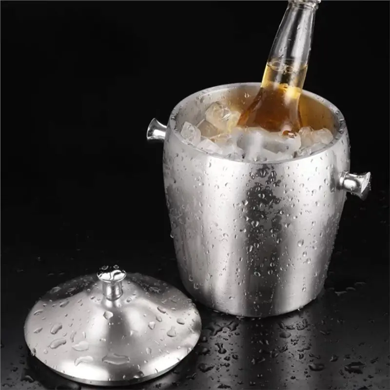 ABVT-Stainless Steel Ice Bucket Featuring Insulation To Improve For Enhanced Cold Retention