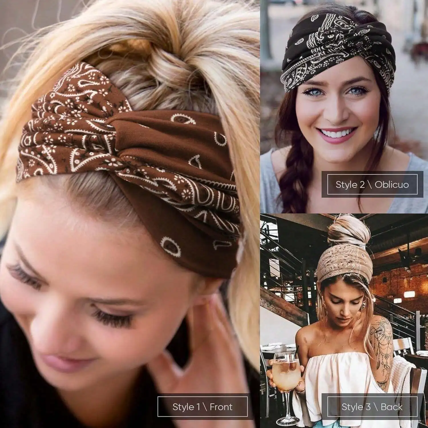 

Широкие повязки на голову с узором пейсли для женщин, эластичные повязки для волос, тюрбаны, головные уборы для йоги и спорта, аксессуары для волос