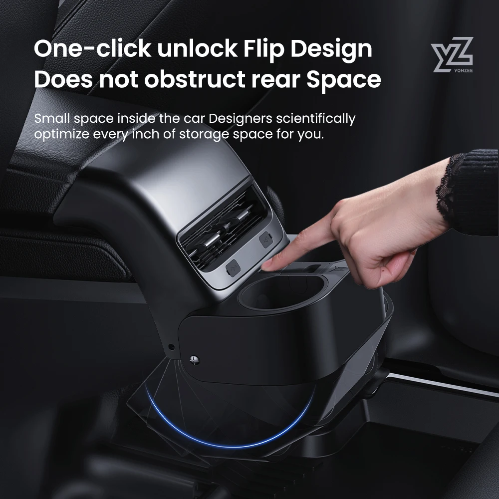 YZ For Tesla Model3 Y New Rear Seat Air Vent Car Water cup limiter Drink Bottle Organizer Multi-Function Cup Holders Accessories