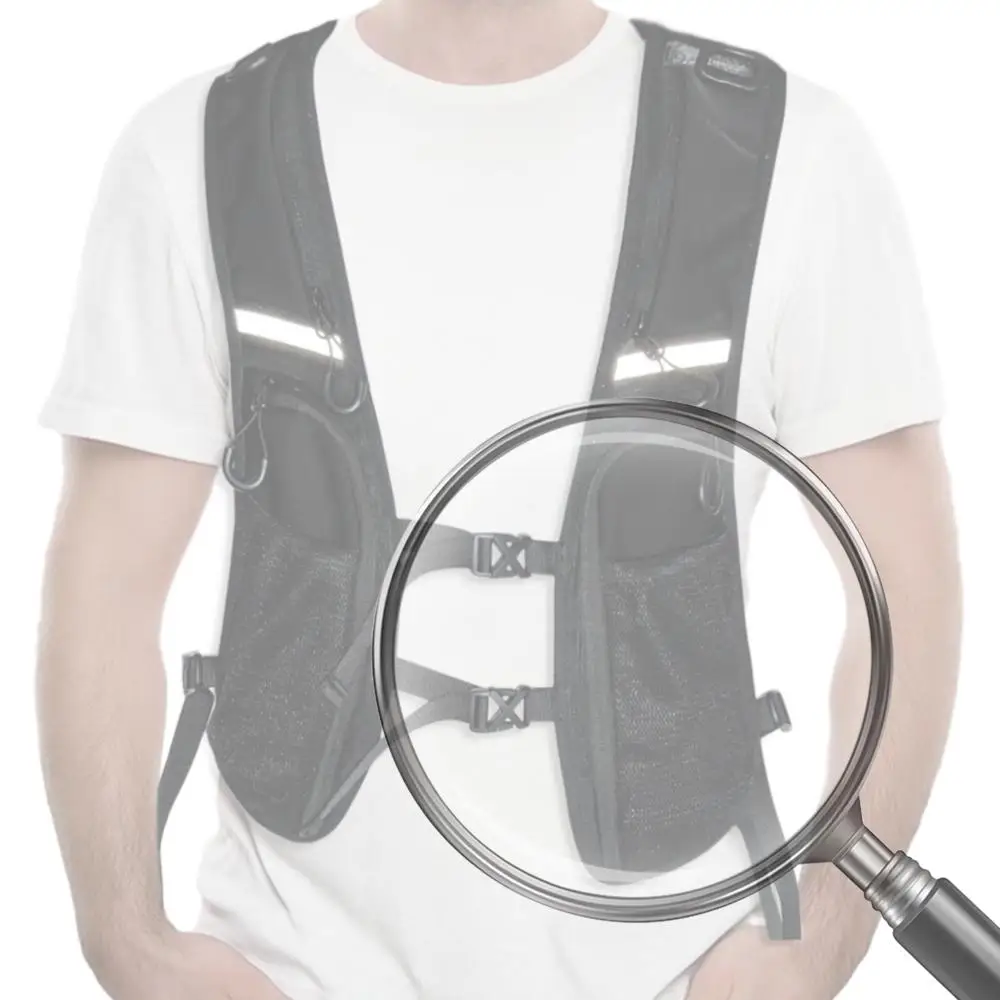 

Functional Tactical Vest Reflective Storage Phone Bag Lightweight Chest Bag with Pocket & Extra Storage Backpack Vest