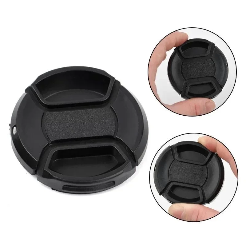 49mm/52mm/55mm/58mm/62mm Objektivabdeckung mit Riemen zum Aufstecken, universelle Kameraabdeckung für Canon, Nikon, Sony, Fuji, Olympus DSLR – Detail 3