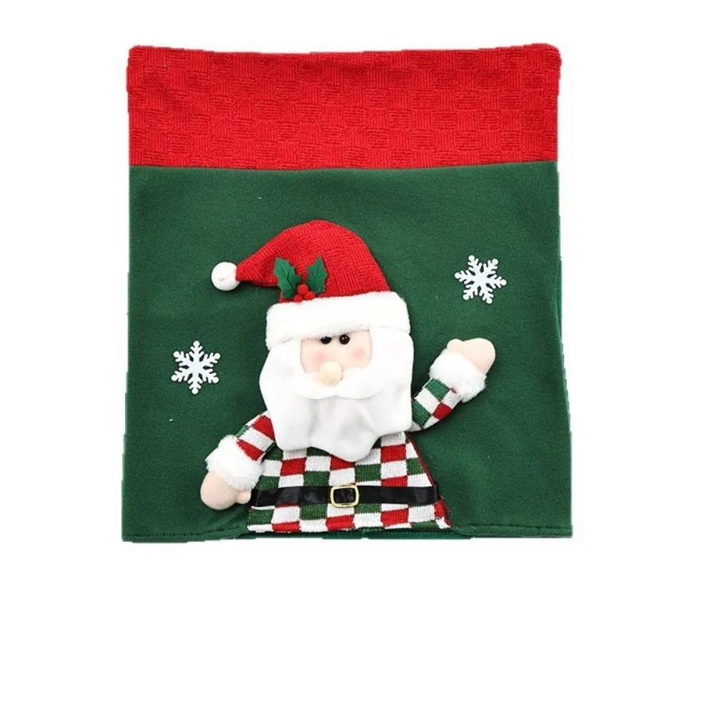 Snowman Christmas Chair Cover Elk Chair Protector Xmas Dinner Chair Seat Cover Easy Application Armchair Cover