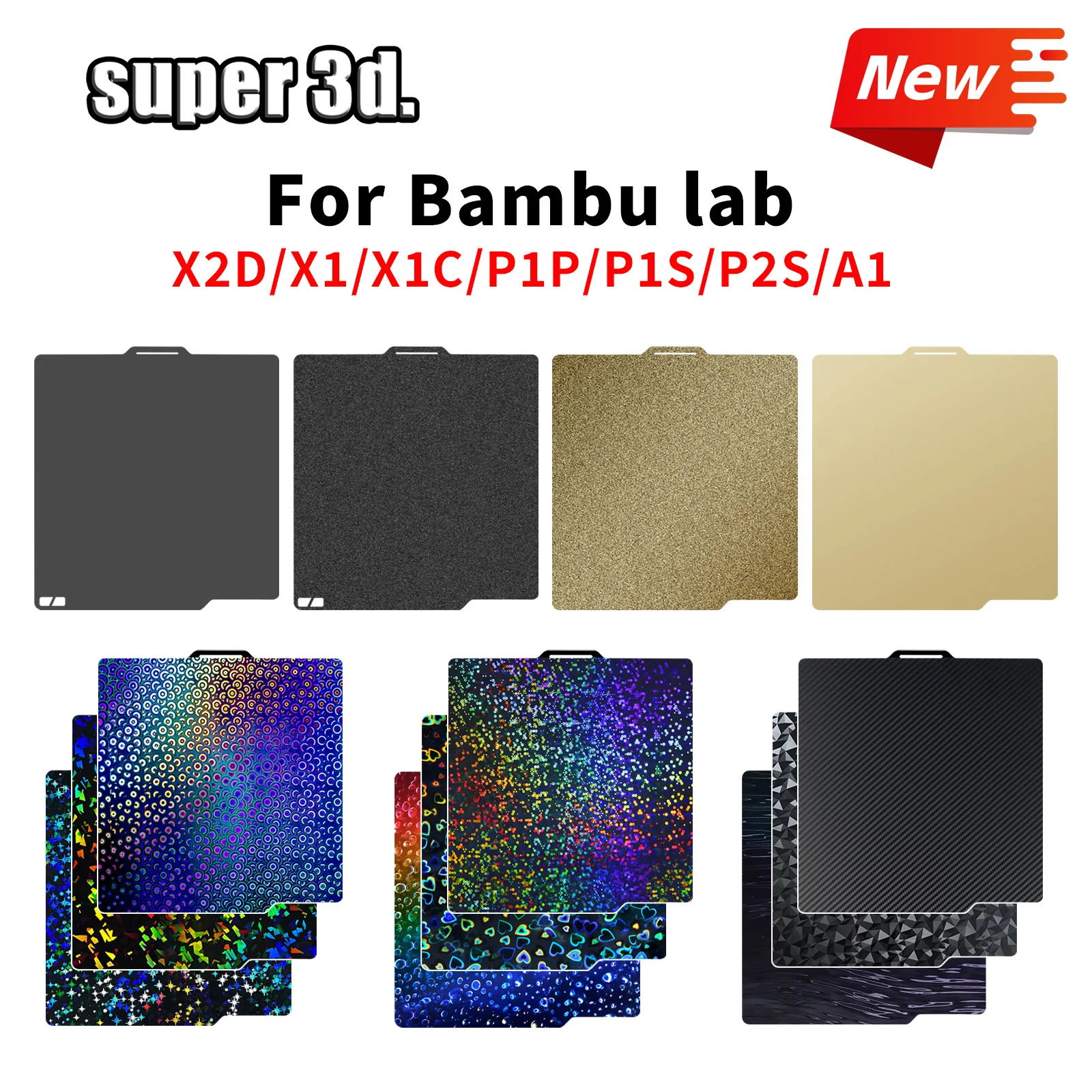 Płyta drukująca P2S Bambu Lab X2D P1P X1 Carbon, dwustronna PEO H1H, gładka PEI, PET 257×257, blacha ze stali…