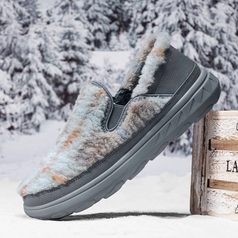 

New Men's Cotton Shoes of 2025, Featuring Long Plush Warmth and Anti-slip Properties, Are Suitable for Outdoor Work and Travel