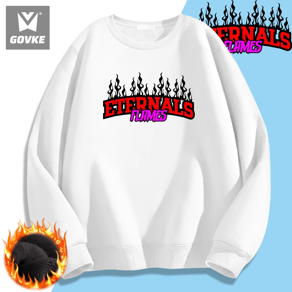 Eternals Flames Graphic Trend Brand Man's Clothes Printed Men's Hoodless New Style  Wild Style Hoodless Sweatshirts