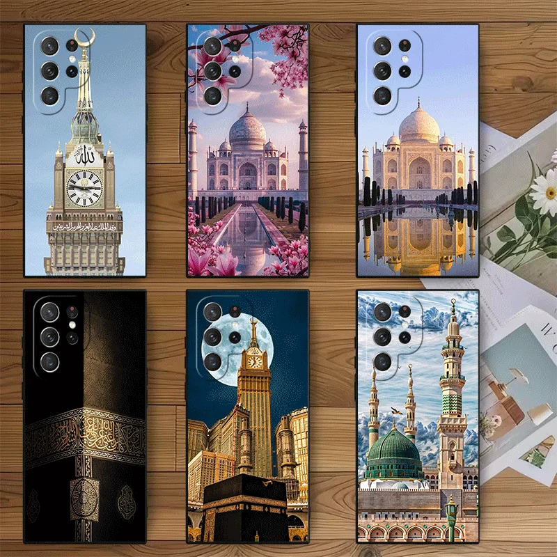 Islam Muslim Mosque Soft Phone Case for Samsung Galaxy S23 S24 S25 S26 Ultra S22 Plus S21 FE S20 + S25 Edge Black Cover Fundas