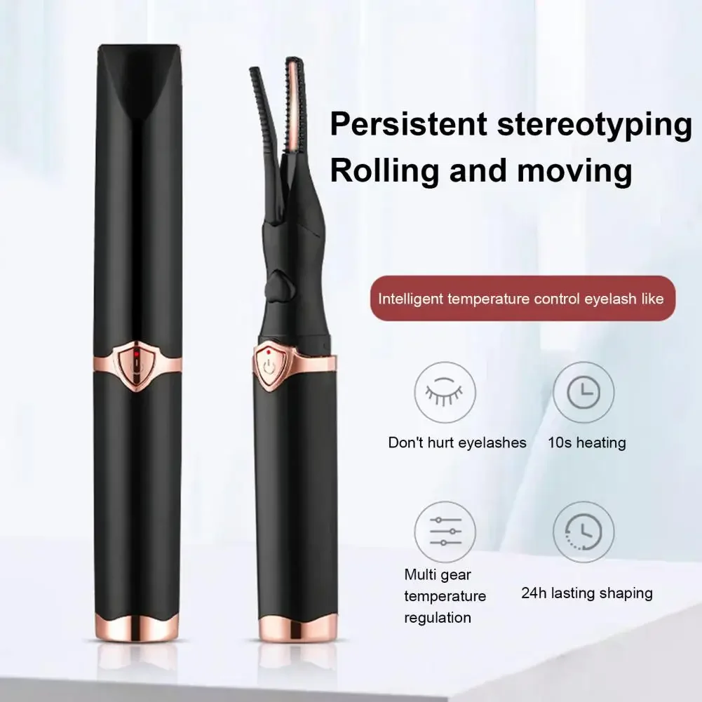 Electric Heated Eyelash Curler Portable Eyelash Curling Device Quick Heating Lash Curling Comb Clip Long-lasting Makeup Tools