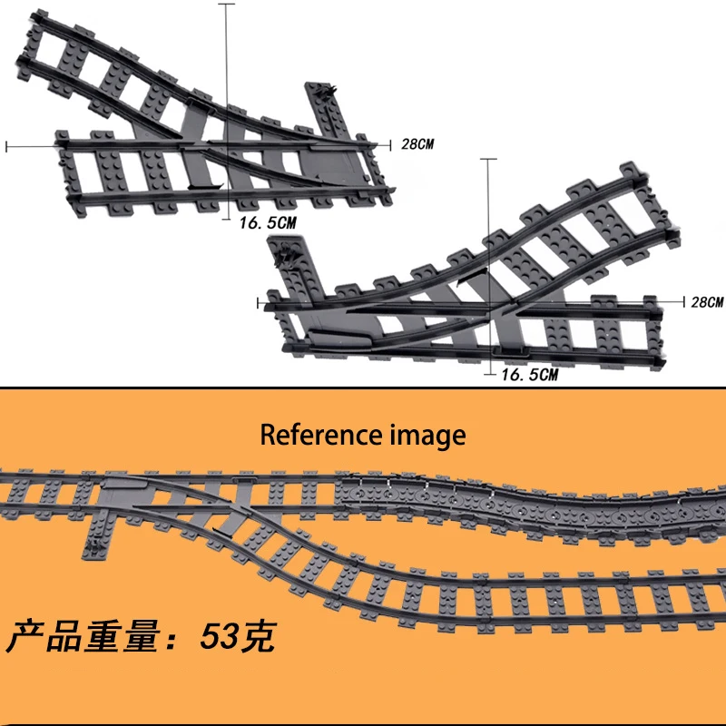 Train Parts Left/Right Track Change Combination Scene MOC Building Blocks DIY Remote Control Power Unit Bricks Toys Rail Car