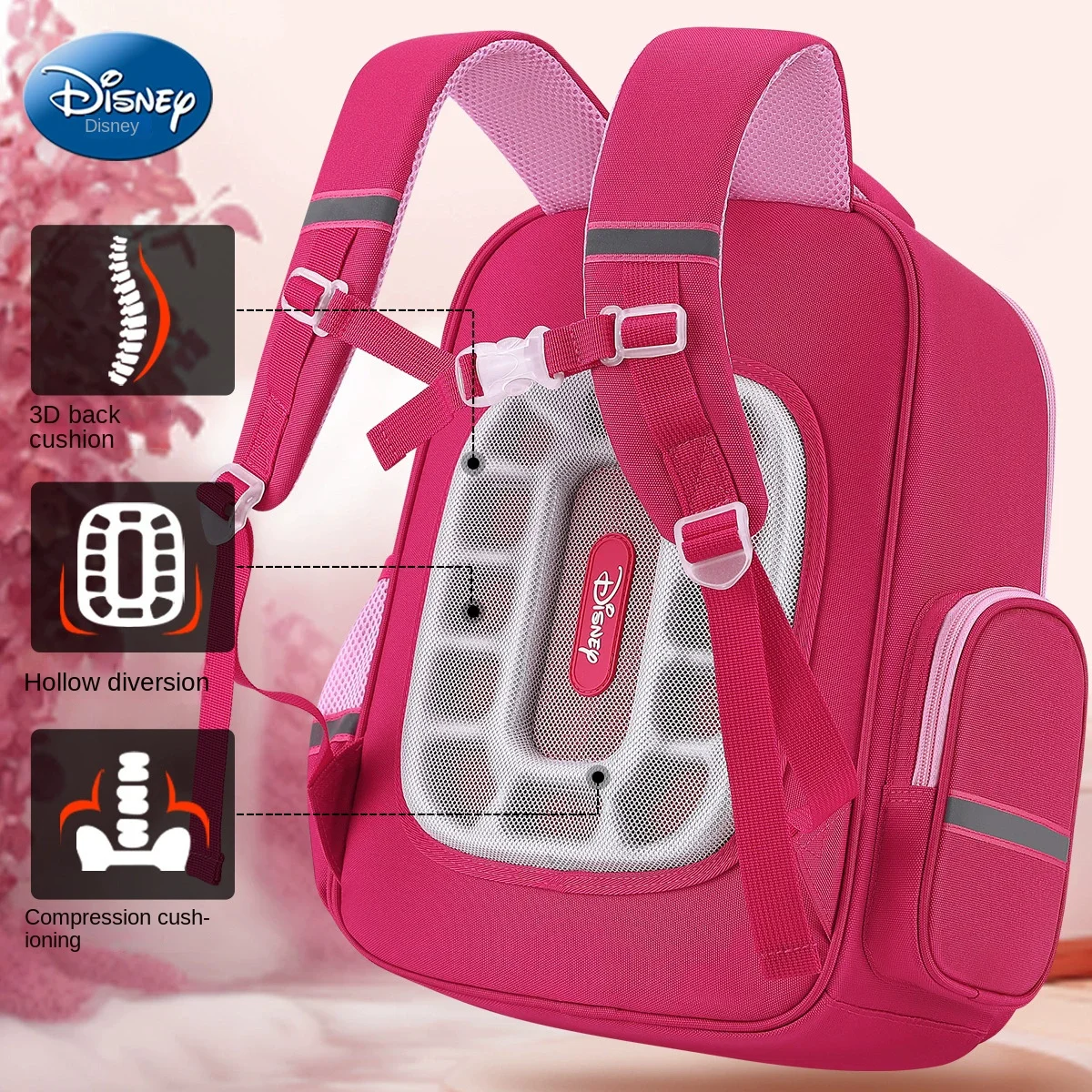 Disney Girl Orthopedic School Bag Grade 1-3 Lotso Primary Student Shoulder Backpack Large Capacity Water Proof Light Mochilas