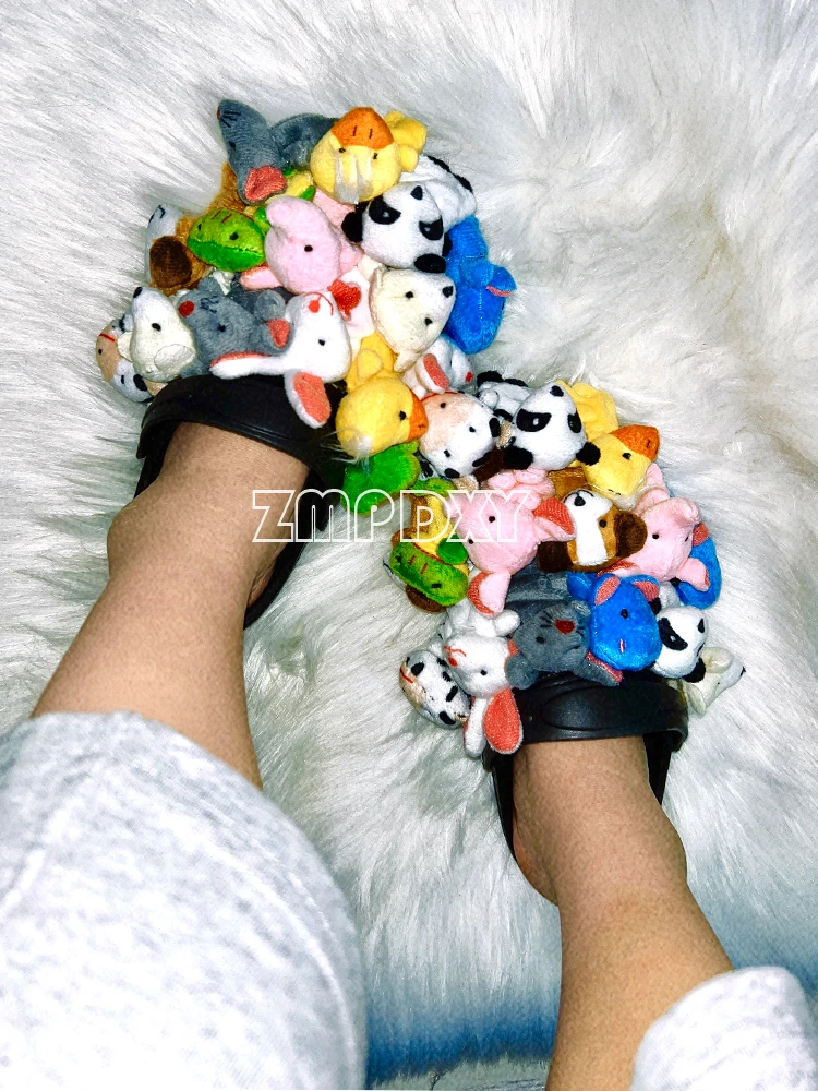 Women Teddy Bear Plush Slippers Cartoon Cute Bear House Slippers Furry Flip Flops Shoes Christmas Lovely Style Cheap Slides