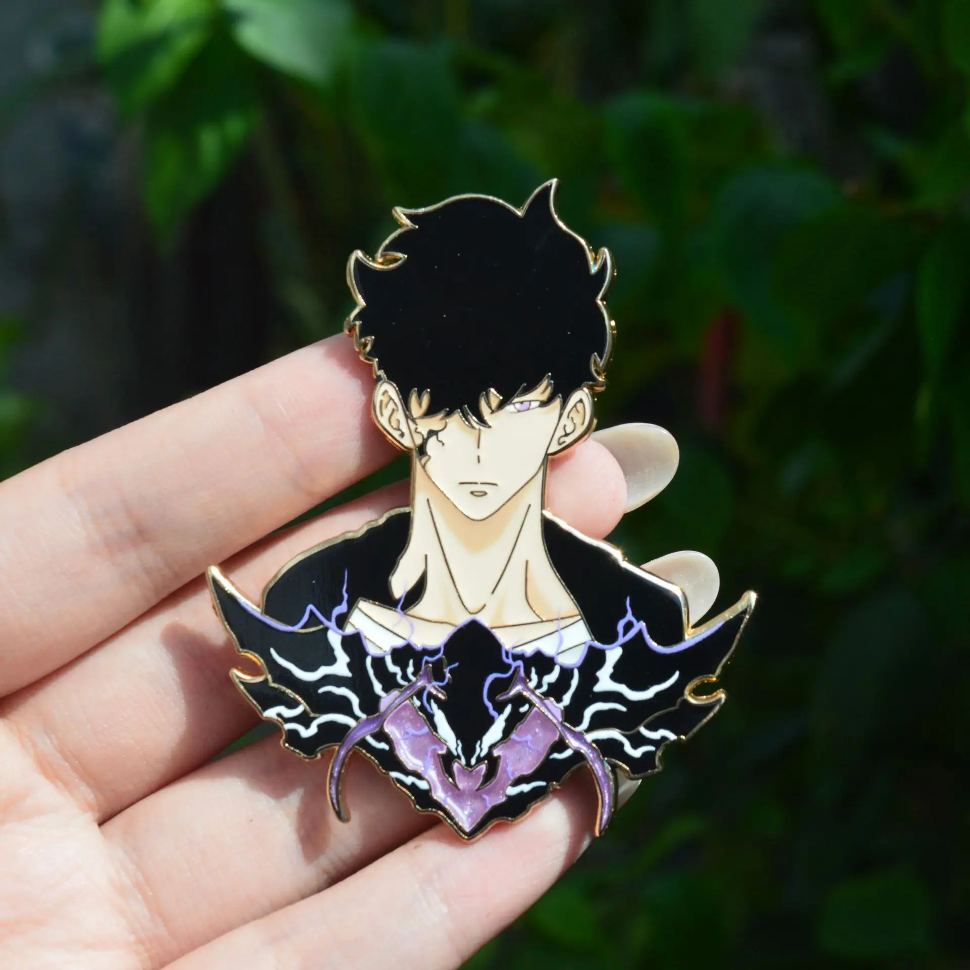 Anime Man Enamel Pin Lightning Shadow Beast Graphic Lapel Badge Brooch Decor For Jacket Backpack Hat Clothes Keepsake Gift