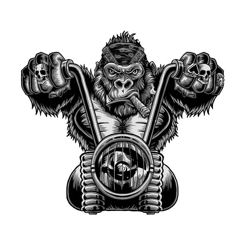 

Go Fast Gorilla Car Sticker Retro Motorcycle Party Styling Decal Window Trunk Helmet Laptop Stickers 13cm X 11.7cm