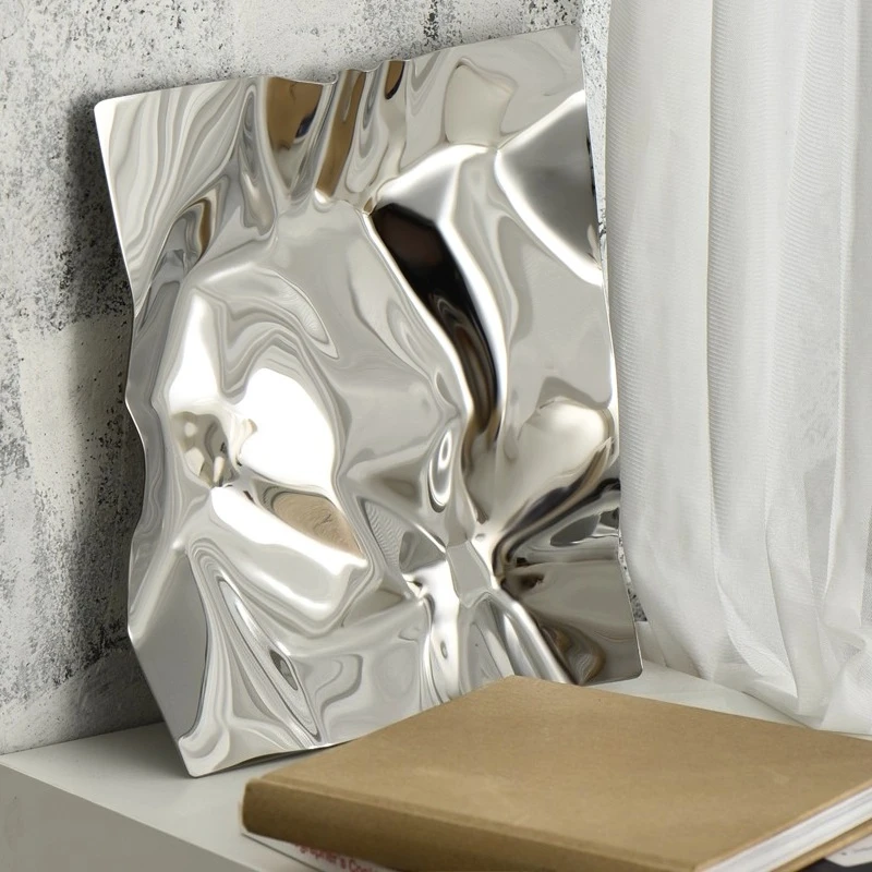 

Легкий роскошный волнистый лоток для хранения из нержавеющей стали серебристого цвета