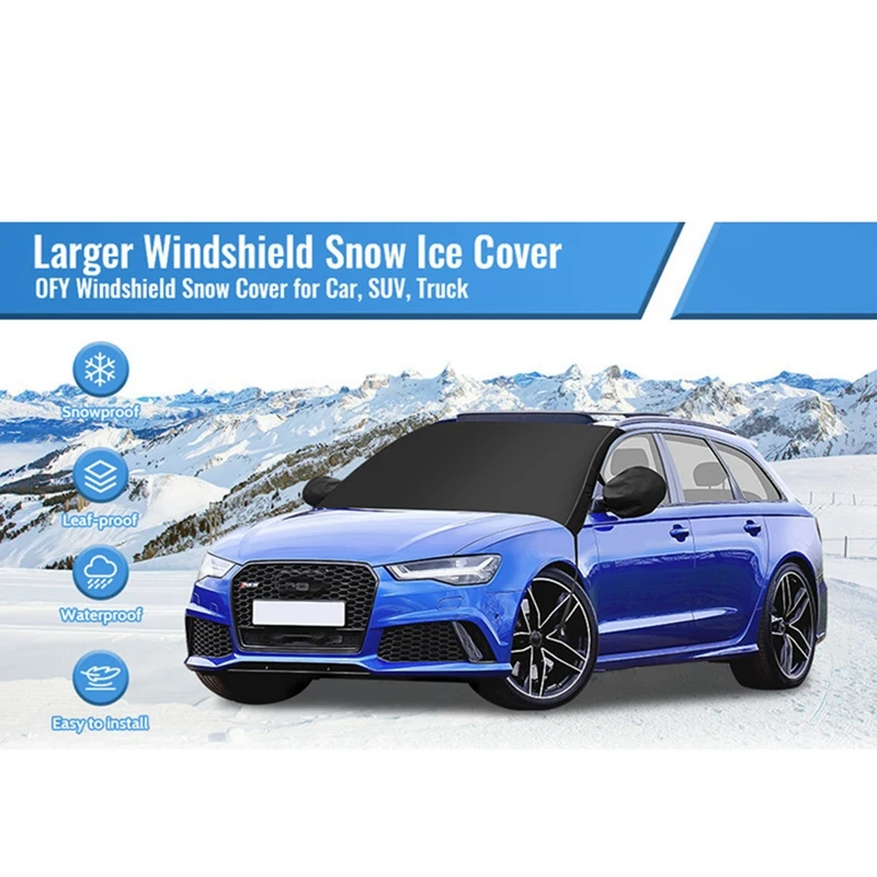 215X155Cm Auto Voorruit Cover Sneeuw Cover Windscherm Zonnescherm Cover Met 6 Magneten