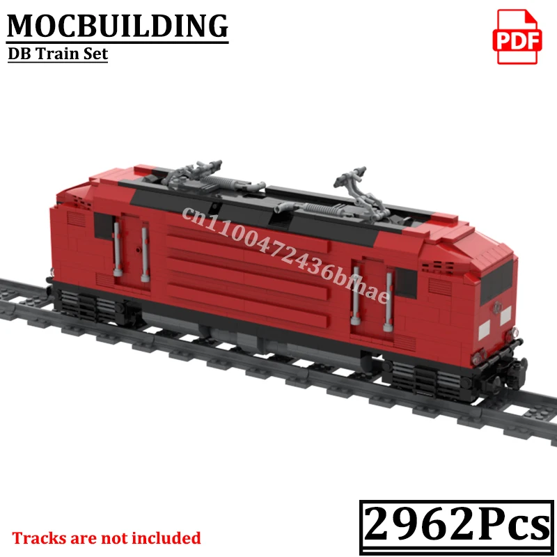 Zestaw kolejowy DB BR 143 z lokomotywą i wagony pasażerskie, model kolejowy, klocki konstrukcyjne MOCBUILDING, zabawki konstrukcyjne, prezent, klocki.