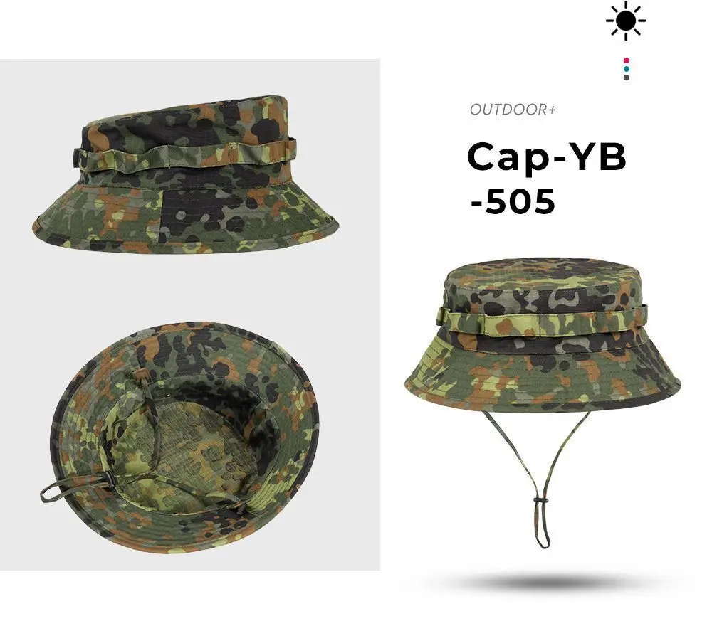 Herren Panama Hut Fischerhut Taktischer Sonnenschutz Tarnfarben Outdoor Reise Klettern Angeln Kappe Training Strand Herren Wanderhut – Detail 9