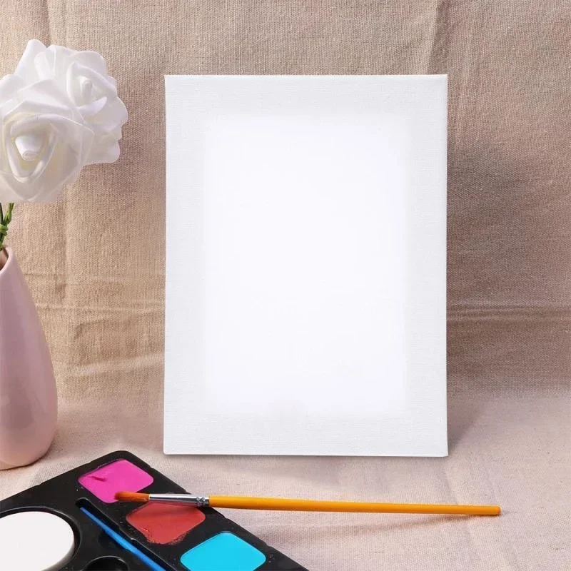 5 pçs 10 pçs arte pintura de madeira quadro algodão branco esticado quadro de lona para desenho pintura diy pintura em tela suprimentos