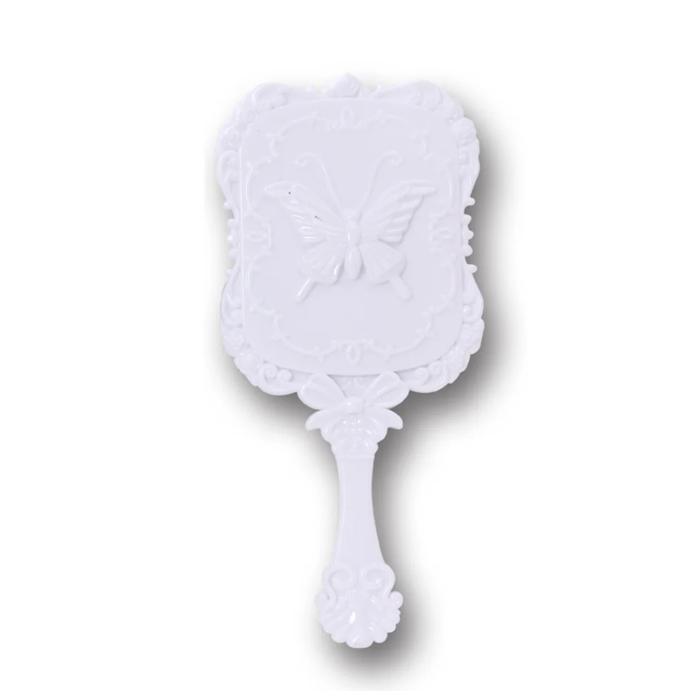 2 pçs espelho de bolso portátil espelho de maquiagem compacto design elegante superfície clara de alta definição ótimo presente para mulher branco