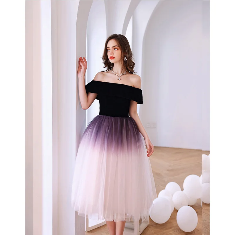 Customized Off The Shoulder Short Evening Dresses New Simple Tulle Vestido De Noche Classic Elegant Suknie Wieczorowe Plus Size