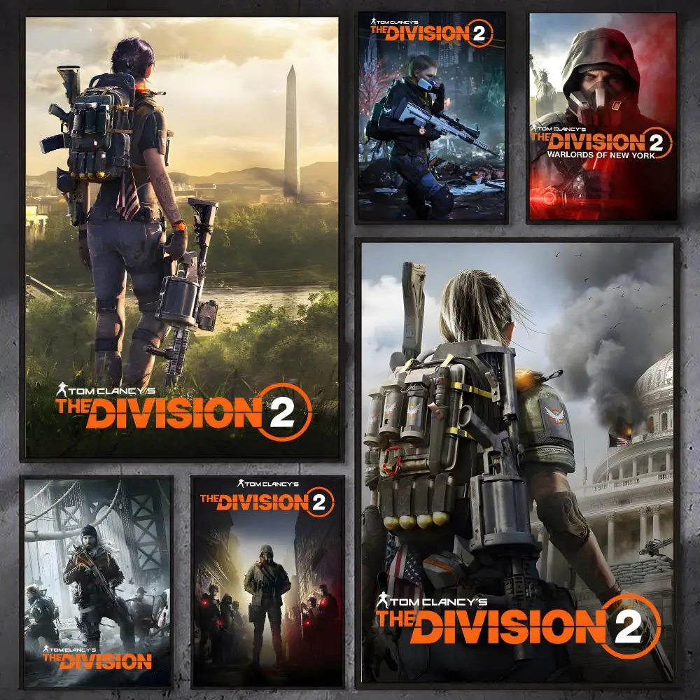 Game T-Tom Clancys The Division Poster Waterproof Sticky Wall Art Print For Bedroom Living Room Hallway Bar Home Decor