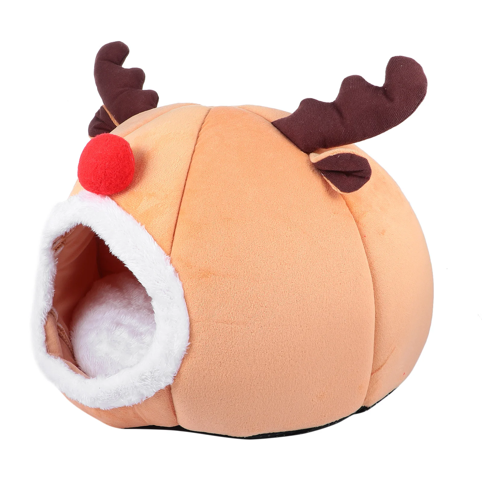 

Semi-Enclosed Reindeer Cat House Pet Bed for Small Cats Dogs Christmas Warm Winter Comfortable Sponge PP Cotton
