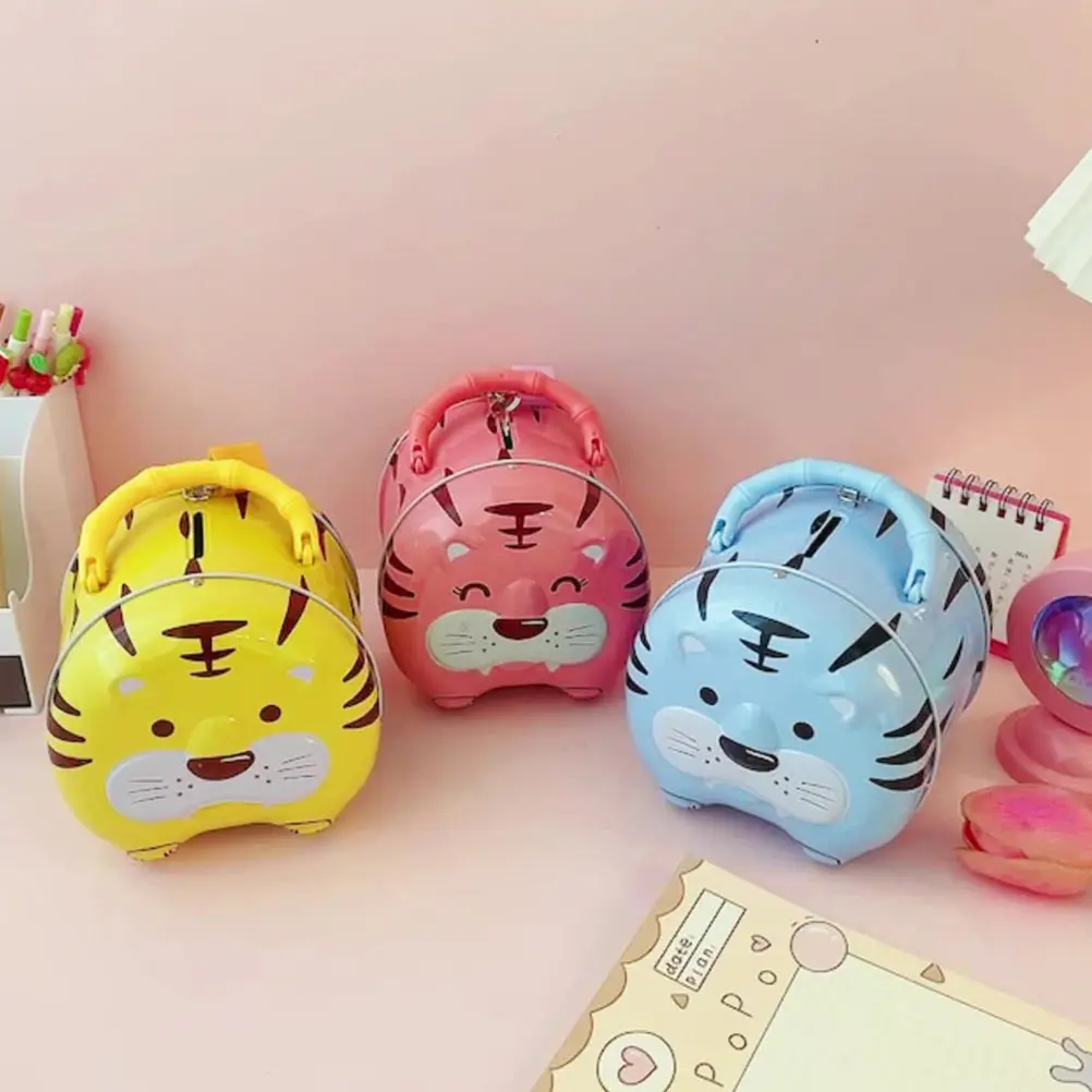 虎の形の貯金箱 ミニ貯金箱 子供用 卓上貯金箱 かわいい動物デザイン キッズ貯金ギフト