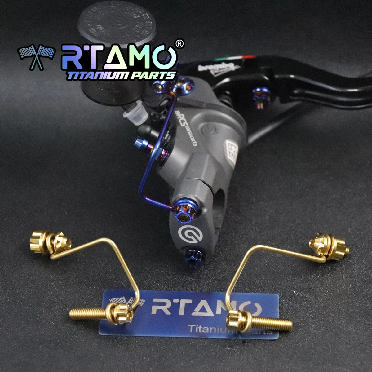 RTAMO Motorcycle Tank Oil Cup Holder Support Bracket Right/Left with Bolt for Brembo RCS CC RCS Adelin RCB Pump